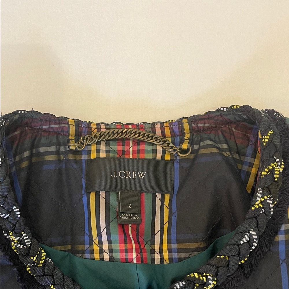 J. Crew Plaid Varsity Jacket with Black and Red - Picture 2 of 4